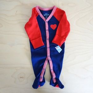 Cat & Jack Red & Blue Heart Sleeper